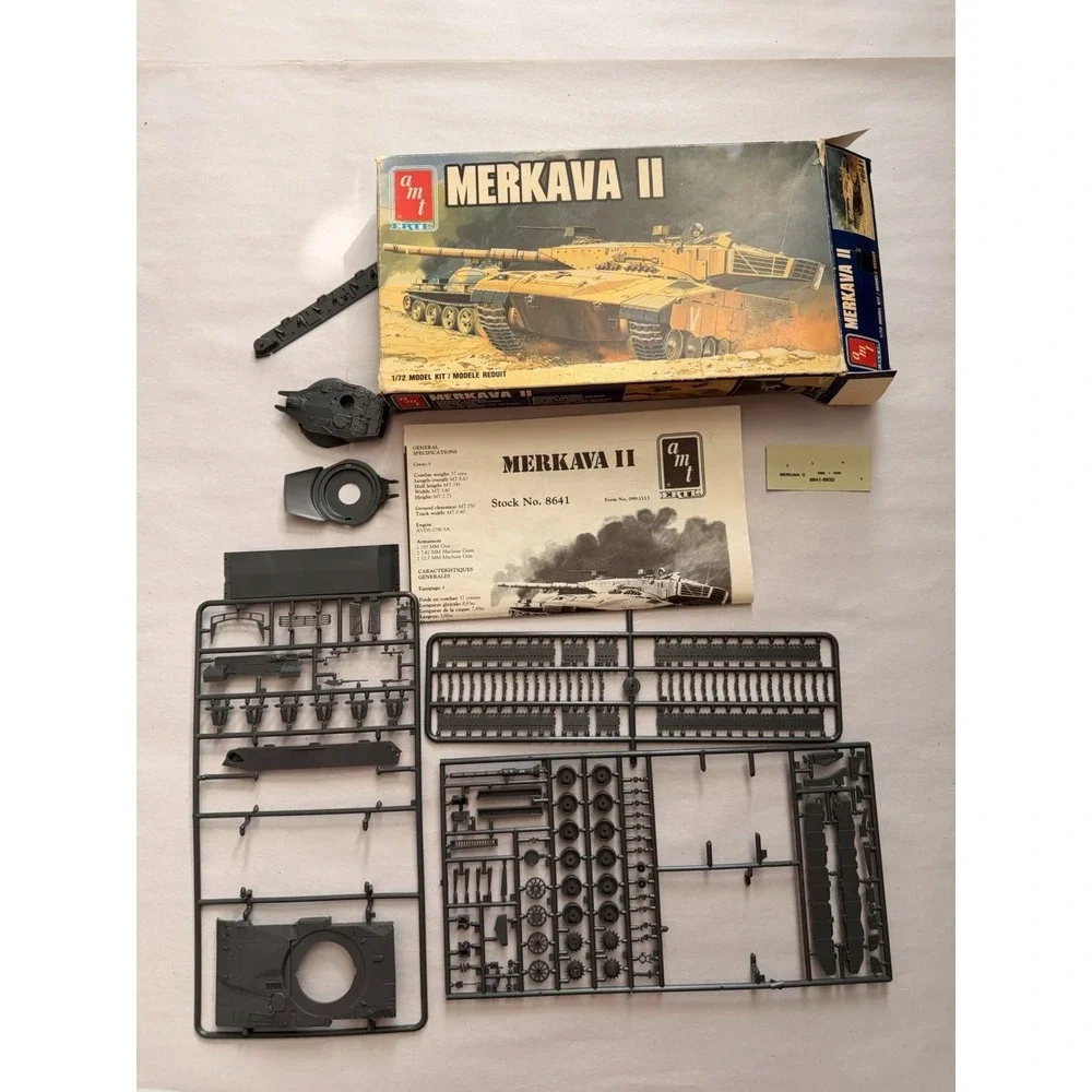 AMT ERTL Merkava II Israeli Main Battle Tank 1/72 Scale Model Kit 8641 Vintage